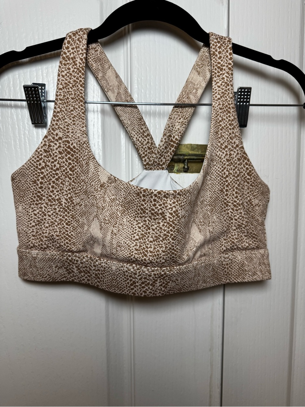 Kavala Snakeskin Activewear Set Tan Cream Sports Bra & Leggings - Picture 5 of 8